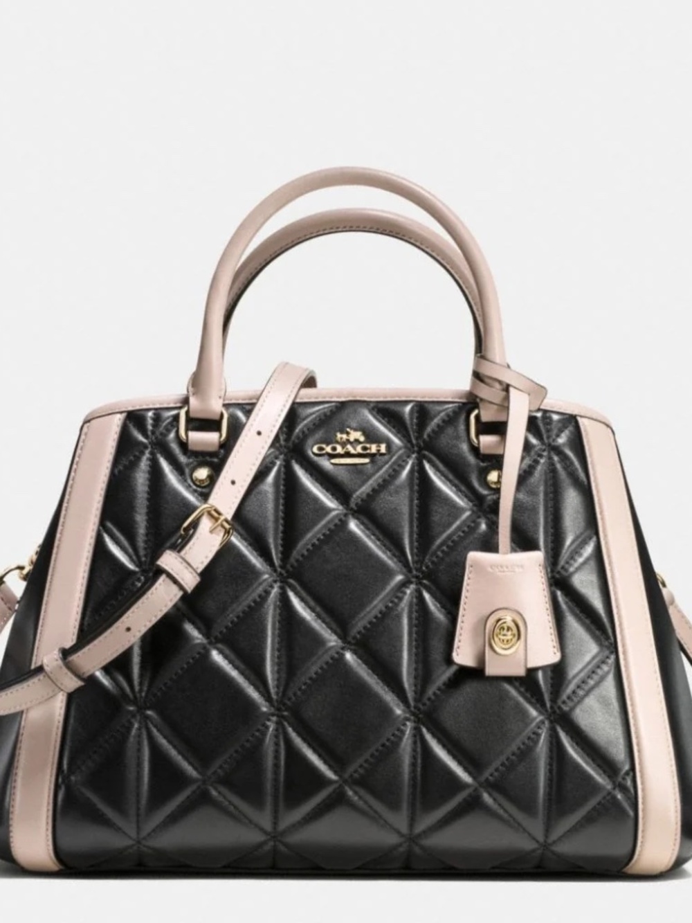 COACH SMALL MARGOT CARRYALL IN QUILTED COLORBLOCK LEATHER - Picture 1 of 11